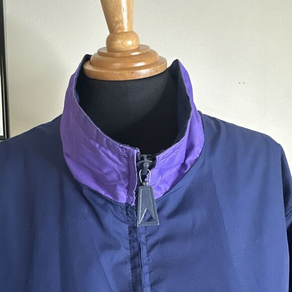 Pacific Trail Vintage 80s Windbreaker M Color Block Navy Purple READ - Picture 5 of 12
